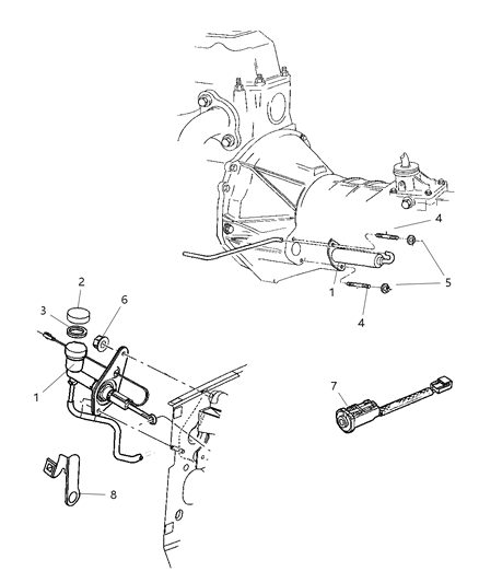 2004 Jeep Liberty Hydraulic Control-Clutch ACTUATOR Diagram for 52109746AB