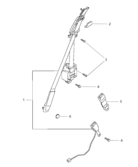 1997 Dodge Avenger Seat Belts - Front Diagram