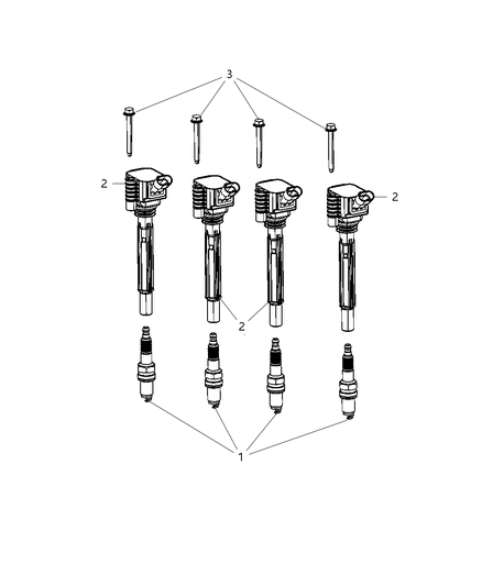 2012 Dodge Dart Spark Plugs & Ignition Coil Diagram 1