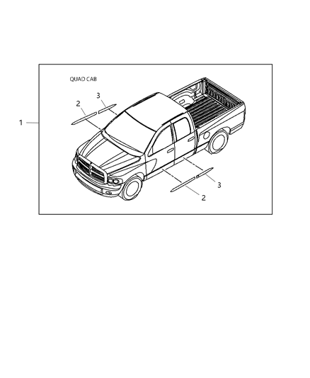 2011 Dodge Dakota Moulding Kit Diagram