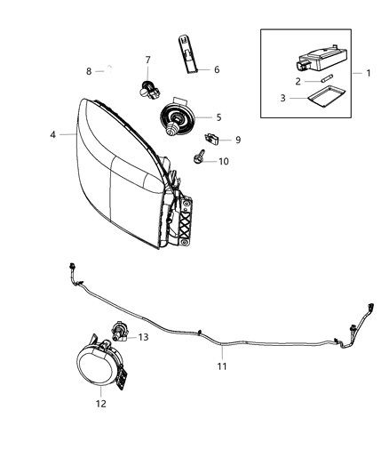 2017 Ram 2500 Headlight Combination Assembly Right Diagram for 68088548AC