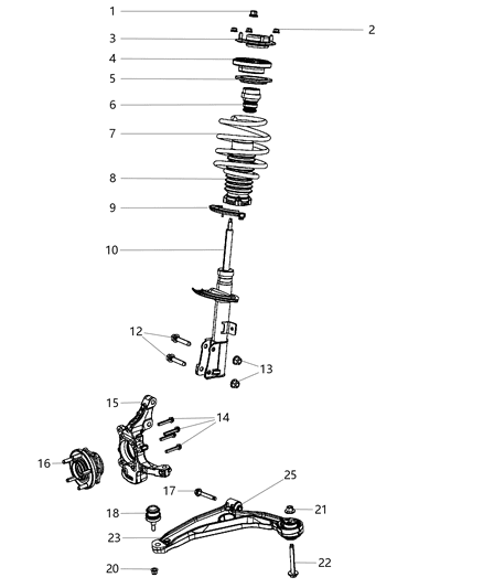 2010 Chrysler Sebring STRUT-Suspension Diagram for 68026159AA