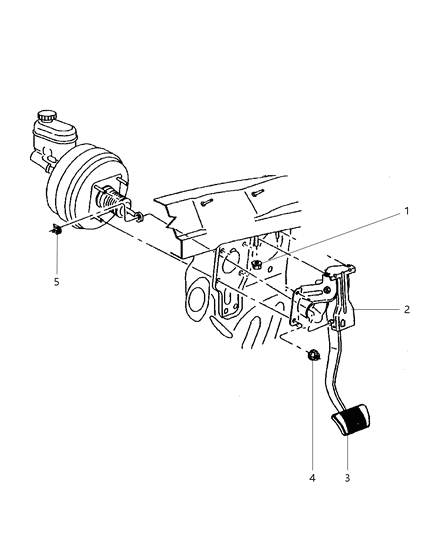 2001 Jeep Grand Cherokee Brake Pedal & Bracket Diagram