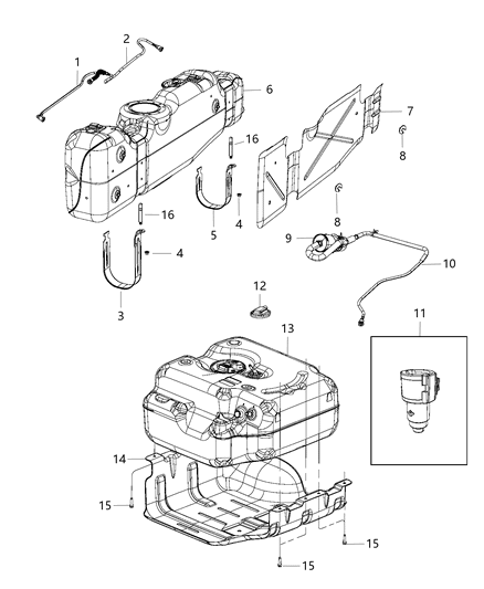 2019 Ram 5500 Fuel Tank And Related Parts Diagram