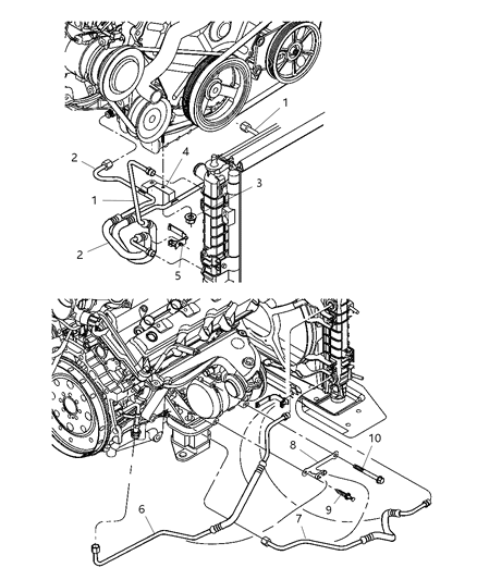 2004 Dodge Intrepid Bracket-Oil Cooler Tube Diagram for 4698777