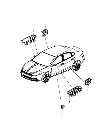 2012 Dodge Dart Front Door Switch Diagram for 56046569AD