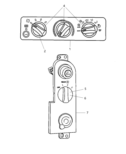 1998 Dodge Ram Van A/C And Heater Control - Ro Diagram for 5011218AA