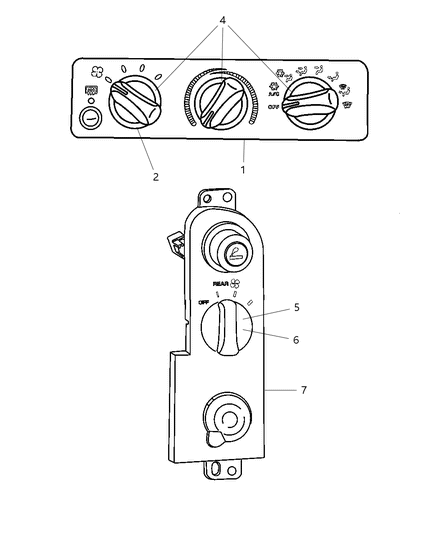 1998 Dodge Ram Van Air Conditioner And Heater Control Diagram for 55055466AD