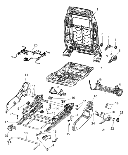 2008 Dodge Caliber Wiring-Seat Diagram for 5183378AA