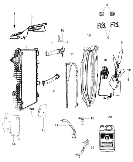 2013 Ram 5500 Radiator & Related Parts Diagram