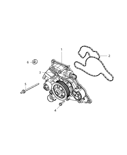 2010 Jeep Commander Water Pump & Related Parts Diagram 2