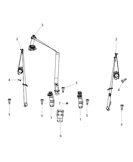 2012 Jeep Compass Seat Belt Rear Diagram