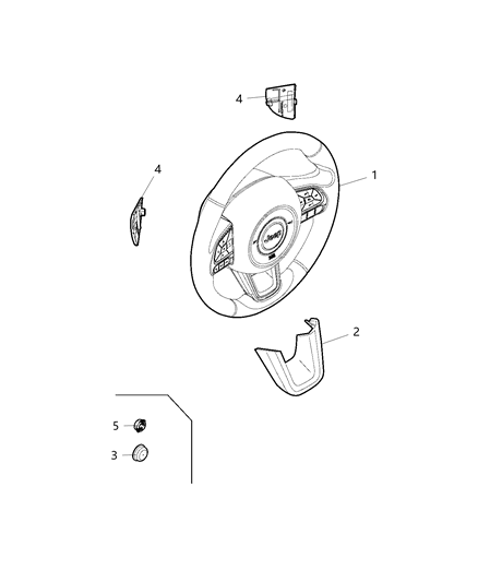 2019 Jeep Renegade Bezel-Paddle Switch Cover Diagram for 6XU43LXHAA