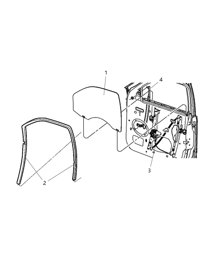 2007 Jeep Grand Cherokee Front Left Window Regulator Diagram for 4589171AC