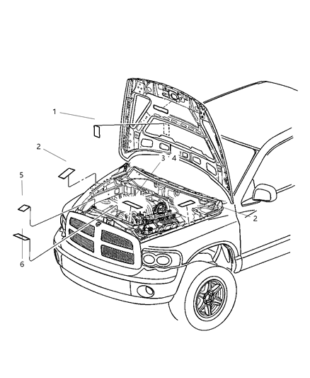 2007 Dodge Ram 3500 Label-Air Conditioning System Diagram for 55055956AK
