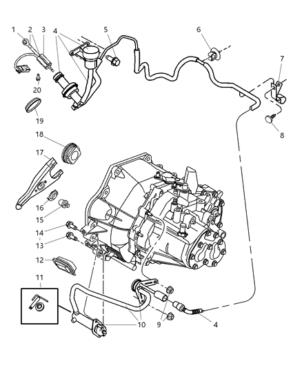 2002 Dodge Neon Linkage, Clutch Diagram 2