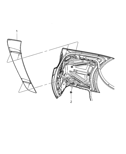 2011 Dodge Charger Spoiler-Rear Diagram for 1TE05GW7AA