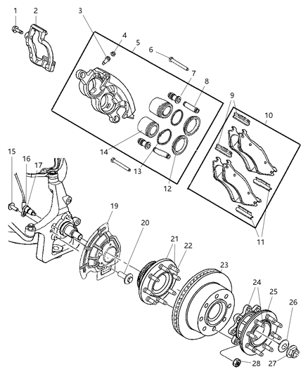 2002 Dodge Ram 3500 Front Brakes Diagram