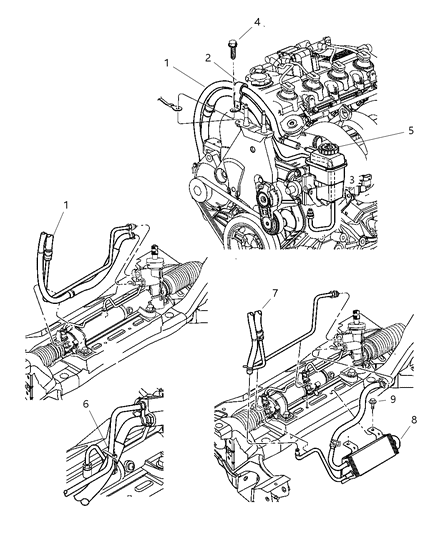 2000 Dodge Neon Line-Power Steering Return Diagram for 4656233AB