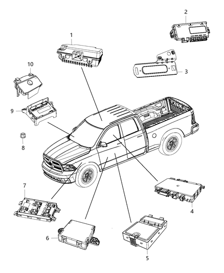 2017 Ram 3500 Modules, Body Diagram