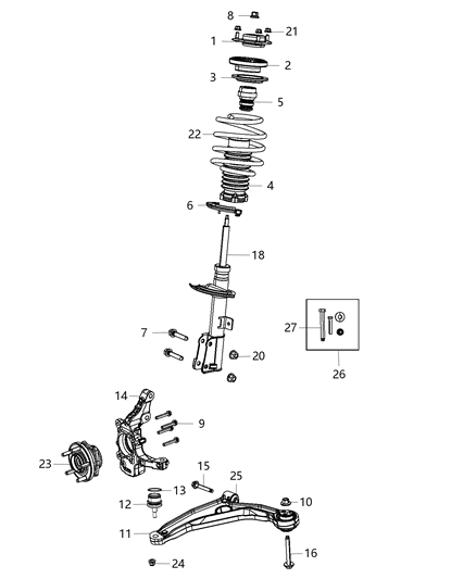 2015 Dodge Journey Suspension - Front Diagram