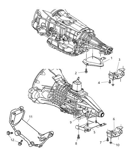 2002 Dodge Ram 1500 Bracket-Transmission Mount Diagram for 52020936AB