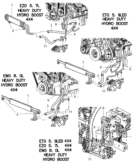 2003 Dodge Ram 3500 Line-Power Steering Return Diagram for 52113736AC