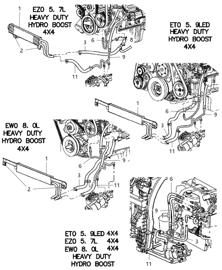 2003 Dodge Ram 3500 Line-Power Steering Return Diagram for 52113929AC