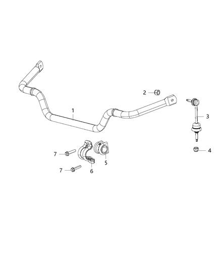 2021 Ram 1500 Link Kit-STABILIZER Bar Diagram for 68399868AD