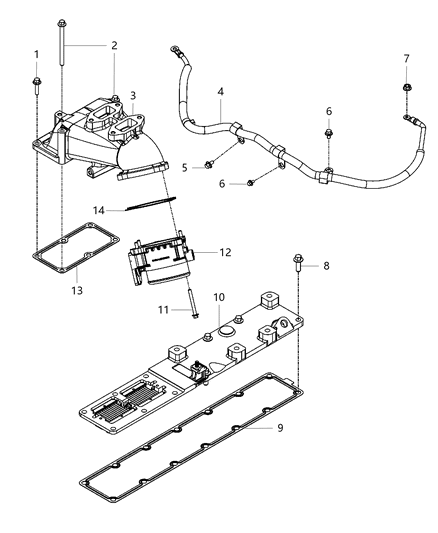 2014 Ram 3500 Intake Manifold & Air Intake Starting Aid Diagram 3