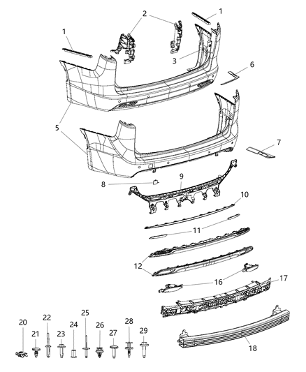 2017 Chrysler Pacifica Bracket-Bumper Diagram for 68229238AB