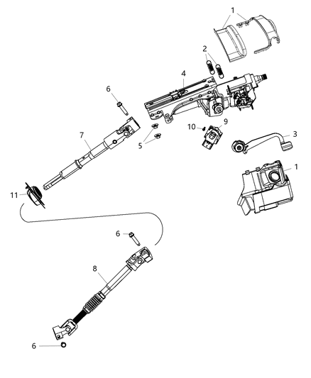 2016 Jeep Wrangler SHROUD-Steering Column Diagram for 1AJ27DX9AB