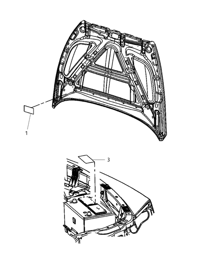 2008 Dodge Dakota Label-VECI Label Diagram for 68026825AA