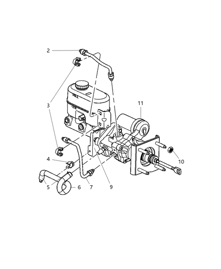 2007 Dodge Ram 3500 Booster, Power Brake & Hydro-Booster Diagram