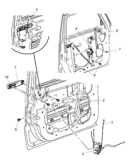 2010 Jeep Commander Handle-Exterior Door Diagram for 5HS56SW1AJ