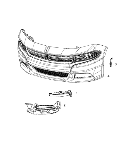 2019 Dodge Charger Lamp, Front Sidemarker & Fog Diagram 2