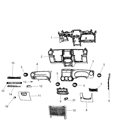 2018 Jeep Wrangler Instrument Panel Diagram 2