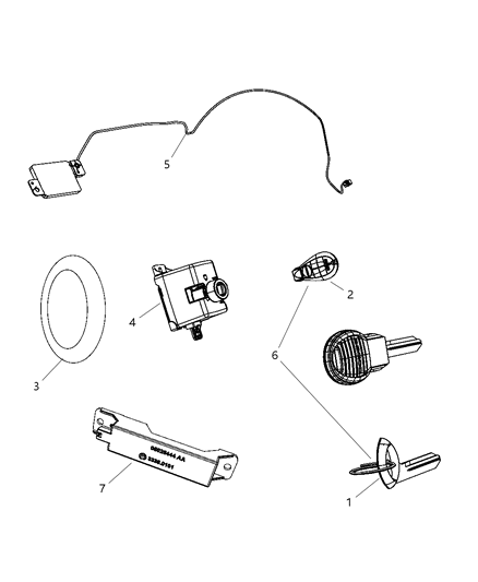 2010 Jeep Grand Cherokee TRANSMTR-Integrated Key Fob Diagram for 5026309AD