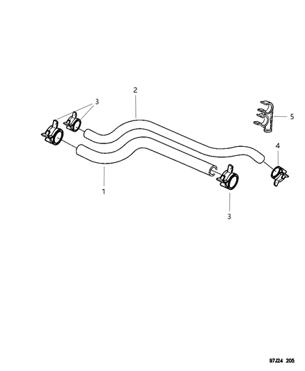 1997 Jeep Wrangler Hose-Heater Return Diagram for 55036344