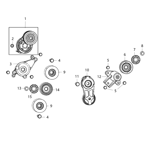 2019 Dodge Challenger Bracket-Idler Pulley Diagram for 4593918AA