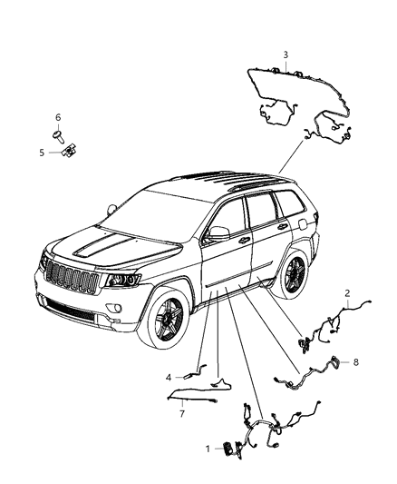 2012 Jeep Grand Cherokee Wiring - Door & Liftgate Diagram