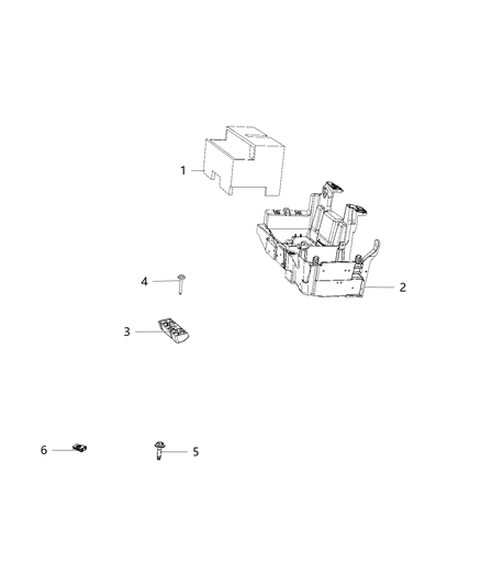 2020 Ram 3500 Tray And Support, Battery Diagram 1