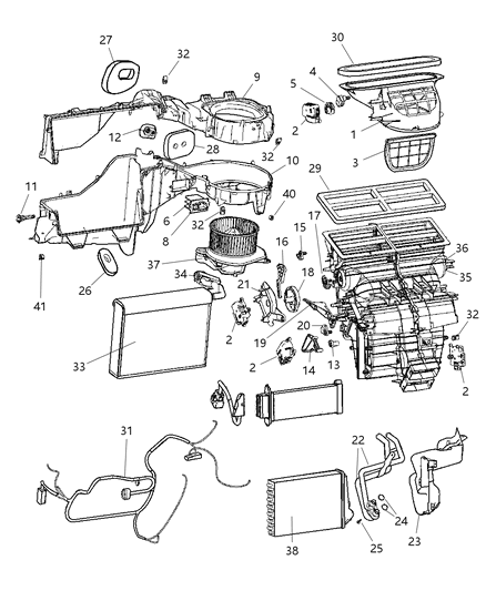 2007 Jeep Commander Seal Kit-A/C And Heater Unit Diagram for 68017814AA