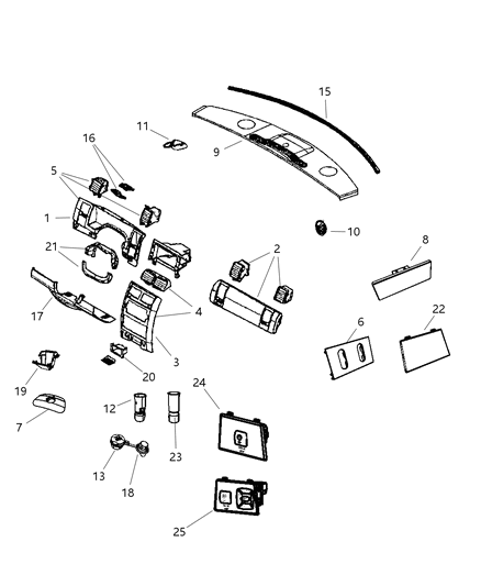 2008 Dodge Durango Handle-Parking Brake Diagram for ZR95XDBAH