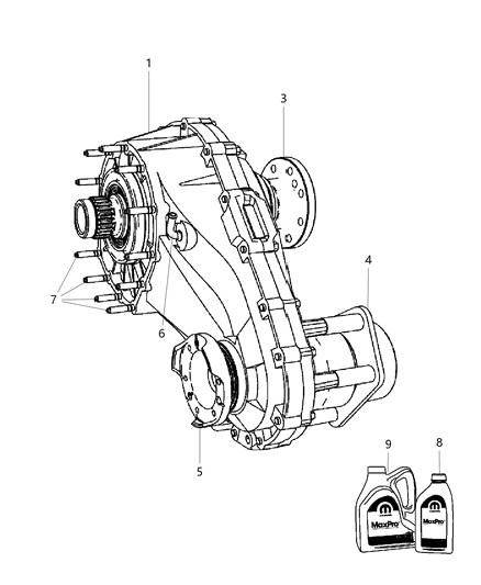 2010 Jeep Commander Transfer Case Assembly & Identification Diagram 1