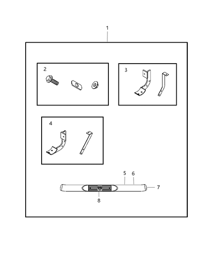 2007 Dodge Ram 3500 Step Kit-Tubular Side Diagram for 82208968AB