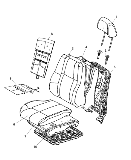 2012 Dodge Durango Front Seat - Bucket Diagram 4