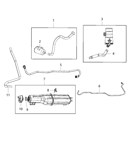 2012 Ram 1500 Hose-CANISTER To Vapor Line Diagram for 55398514AB