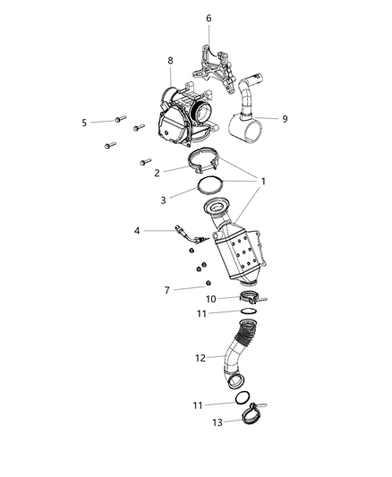 2020 Jeep Compass Cooler-EGR Diagram for 68297472AA