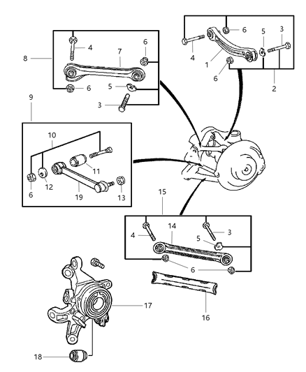 2008 Chrysler Crossfire Suspension - Rear Diagram